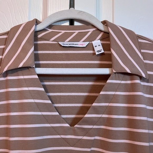 Striped collared v neck shirt - Picture 2 of 6